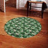 Botanical Cat And Leaves SED-1162 Round Carpet