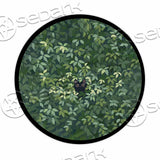 Botanical Black Cat And Leaves SED-1164 Round Carpet