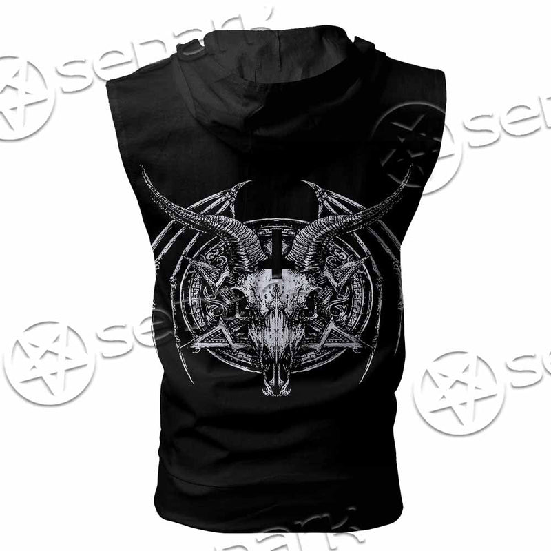 Satanic Horrordelic Dark SED-1165 Zip Sleeveless Hoodie