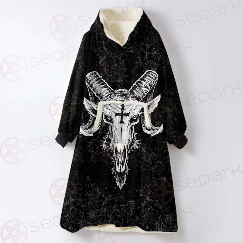 Satanic Goat Head SED-238A Oversized Sherpa Blanket Hoodie