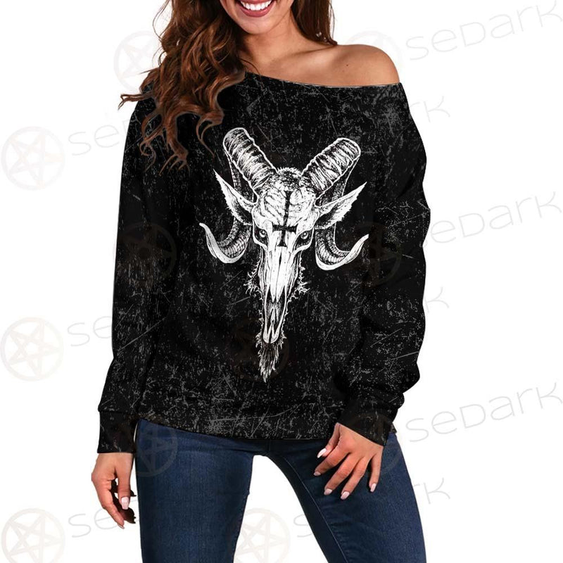 Satanic Goat Head SED-238A Off Shoulder Sweaters