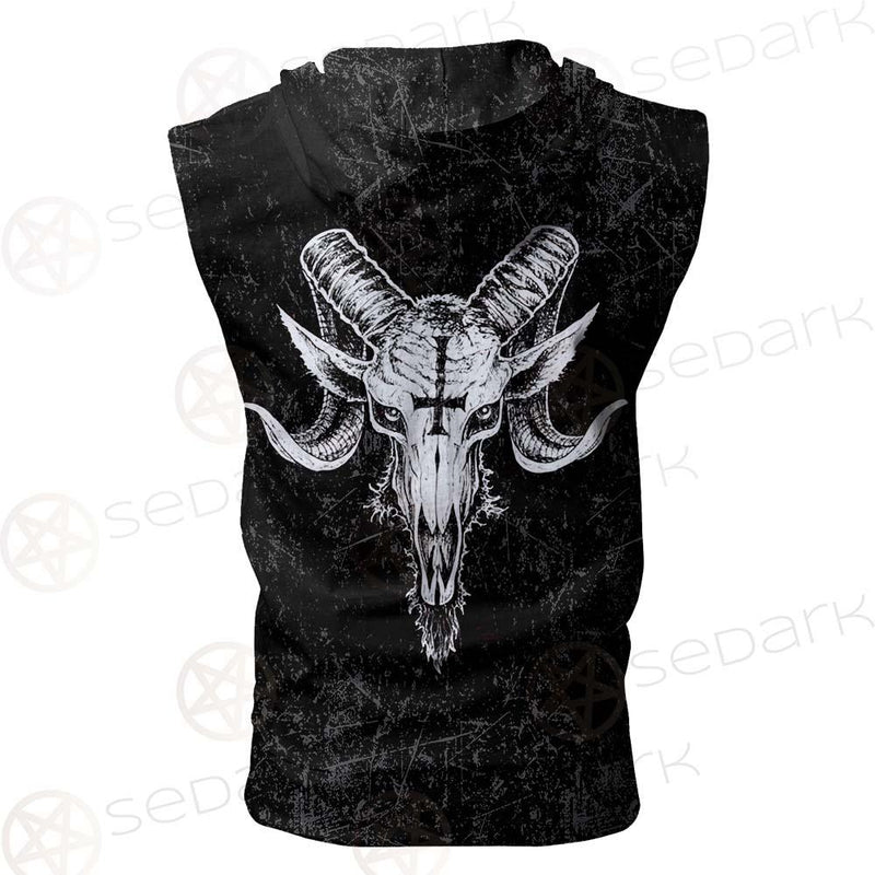 Satanic Goat Head SED-238A Zip Sleeveless Hoodie