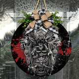Satanic 666 Chaos Eternity Round Wooden Sign