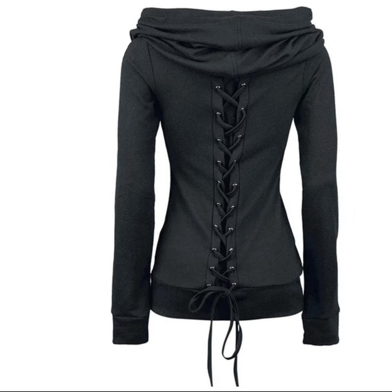 Hoodie Women Black Autumn Casual