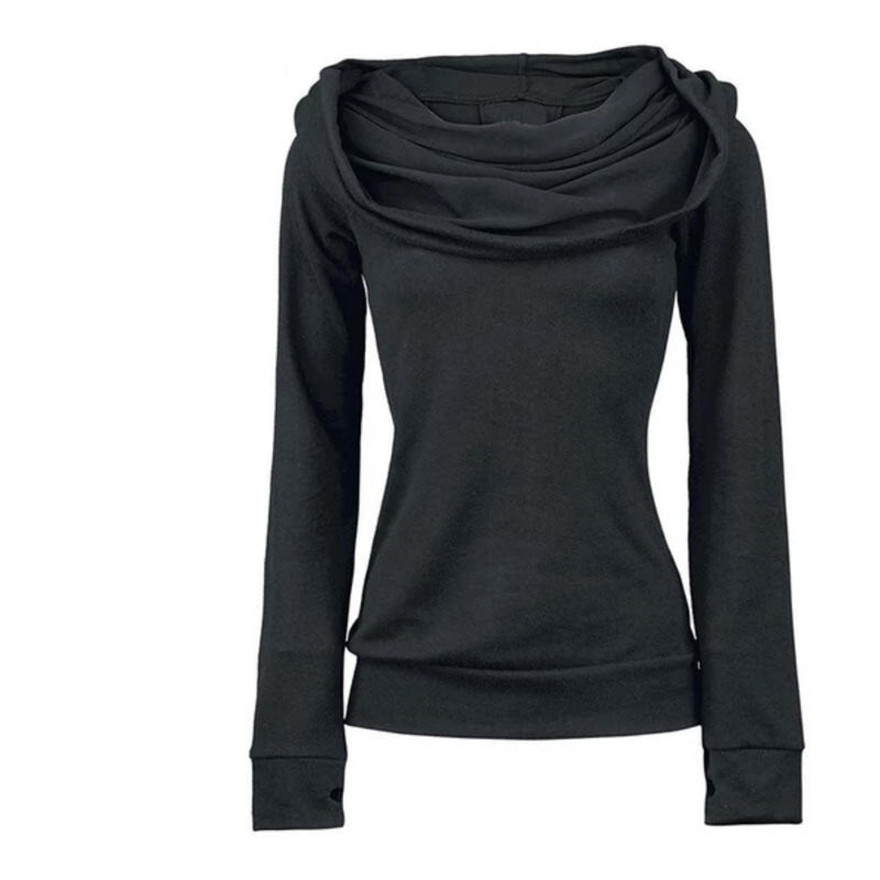 Hoodie Women Black Autumn Casual
