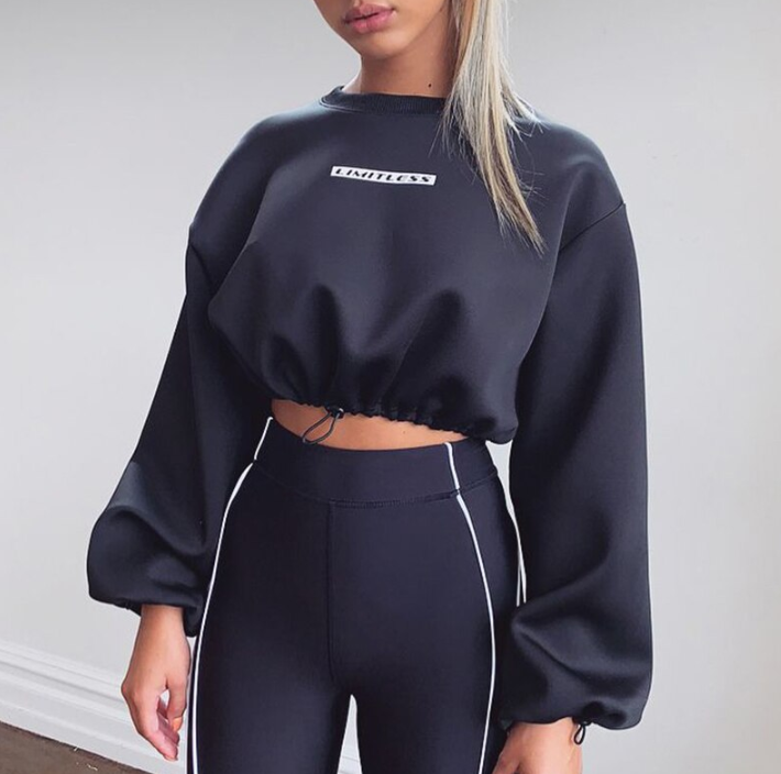 Hoodies Long Sleeve Crop Tops