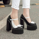 Shoes Platform Heels Bow-knot Strap