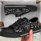 Goat Head Lucifer Symbol Unisex Canvas Shoes Low Top