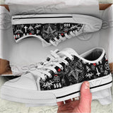 Goat Head Lucifer Symbol Unisex Canvas Shoes Low Top
