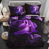 Rose Purple Floral Quilt  Bed set