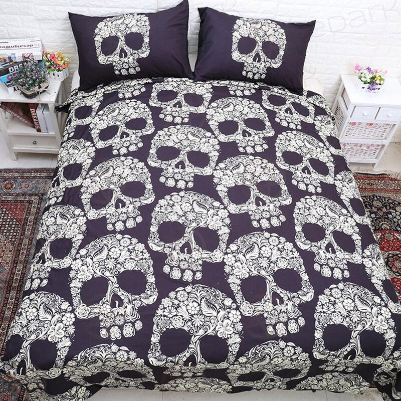 Black Gothic Skull Bed set