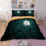 Gothic Black Cat Bed set