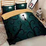 Gothic Black Cat Bed set