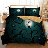 Gothic Black Cat Bed set