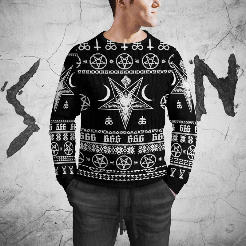 Satanic 666 Witchcraft SED-1115-1 Woolen Sweater