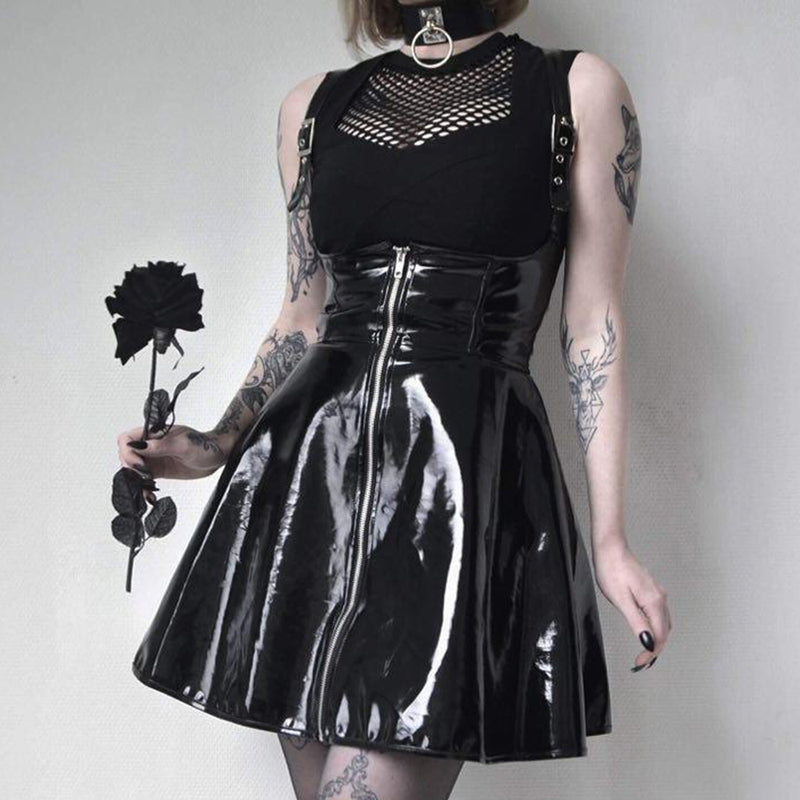 Sexy PVC Underbust Suspender Skirt Dress