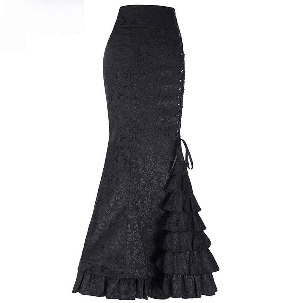Mermaid High Waist Goth Black Skirts