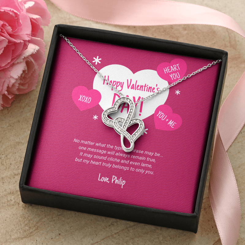 Happy Valentine's Day! Promise Necklace For Her, Promise Necklace For Her Heart, Promise Necklace, To My Girlfriend Necklace Infinity Heart, Customized Name