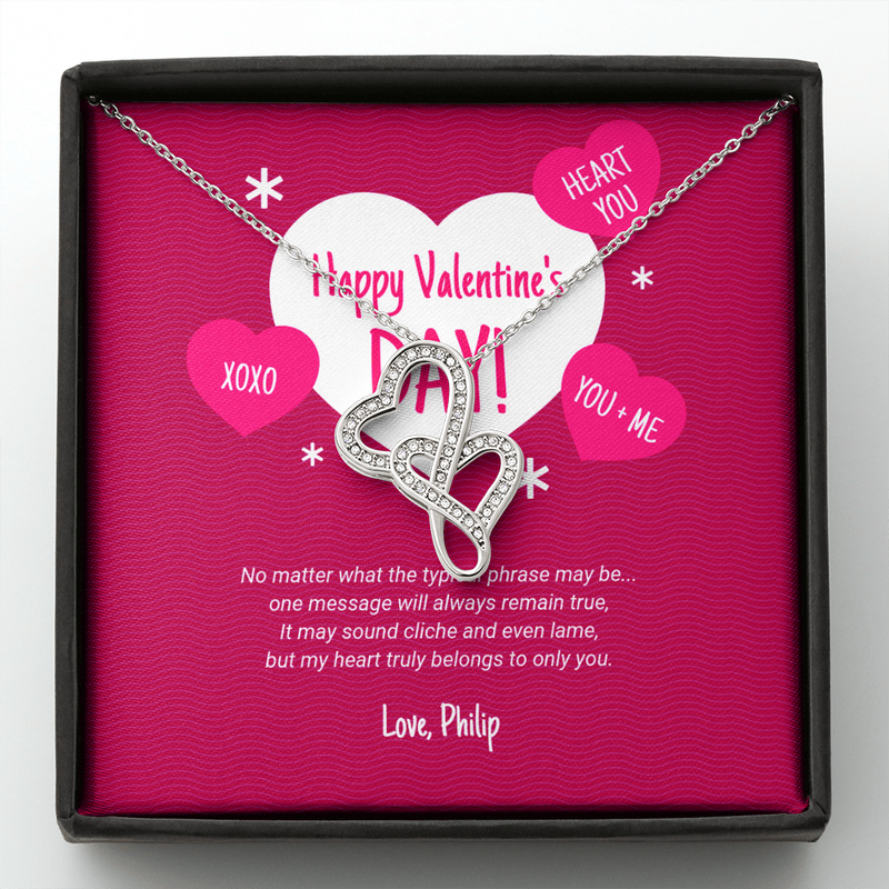 Happy Valentine's Day! Promise Necklace For Her, Promise Necklace For Her Heart, Promise Necklace, To My Girlfriend Necklace Infinity Heart, Customized Name