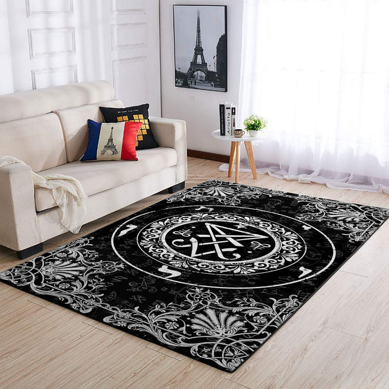 Satanic Leviathan Occult Boho Area Rug