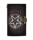 SATANIC 5 LETTERS LEATHER NOTEBOOK - PASSPORT HOLDER - WALLET