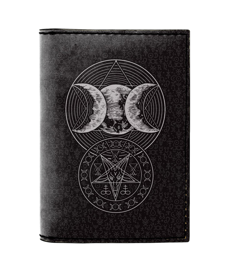 TRIPLE MOON LEATHER NOTEBOOK - PASSPORT HOLDER - WALLET