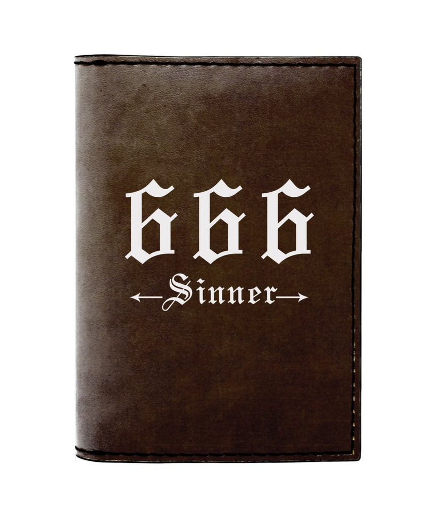 666 SINNER LEATHER NOTEBOOK - PASSPORT HOLDER - WALLET