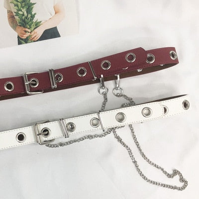 Imitation Leather Alloy Pin Buckle Belt