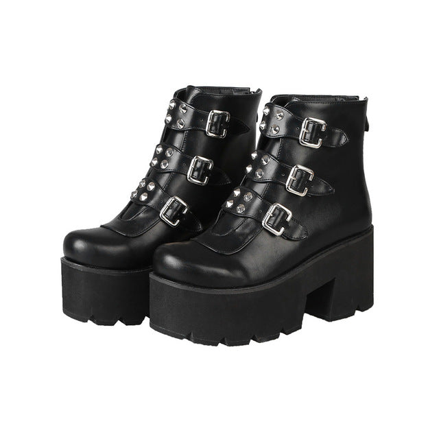 Platforms Block High Heel Boots