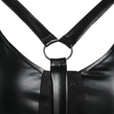 Hollow Out Faux Leather Dress