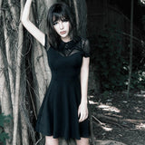 Gothic  Mesh A-line Pleated Dress