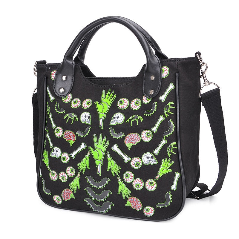 Cartoon Gothic Canvas Handbag