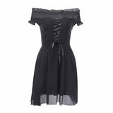 Gothic Black Off Shoulder Sexy Mini Dress