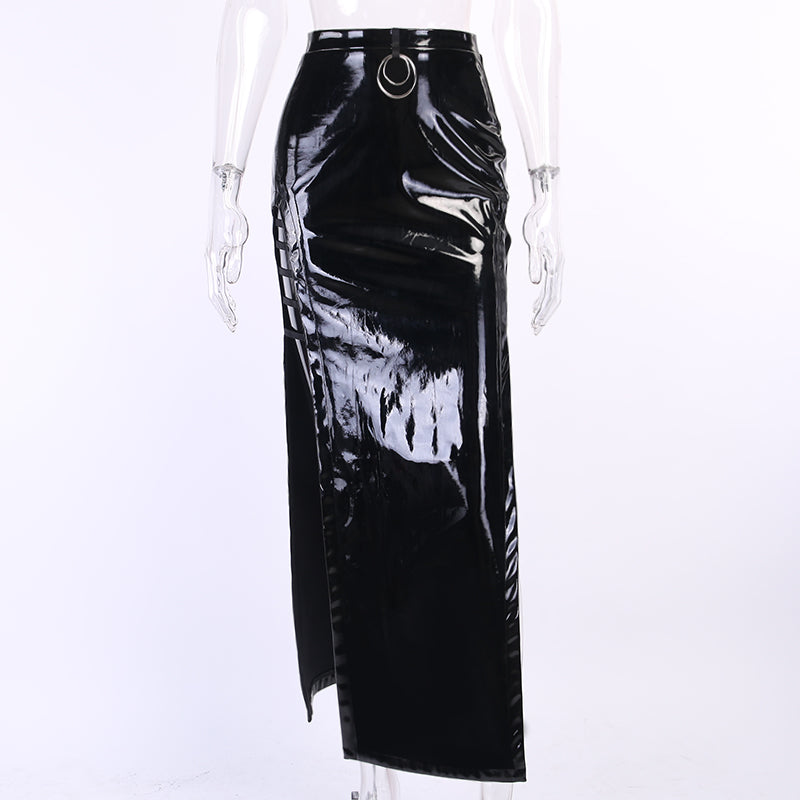 Leather Long Skirts Gothic High Waist Sexy