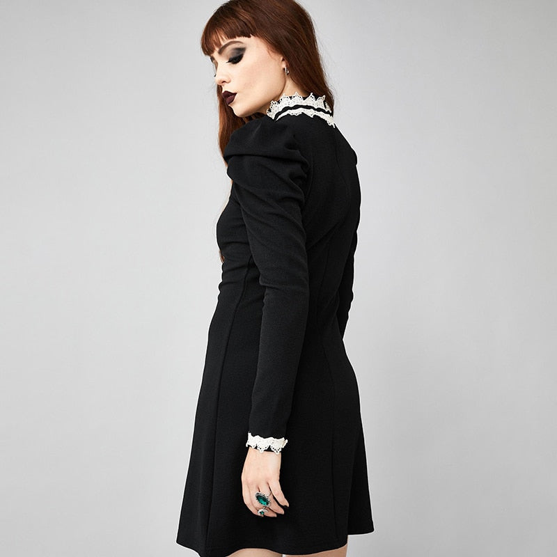 Women Dress Gothic Vintage Long Sleeve Lace