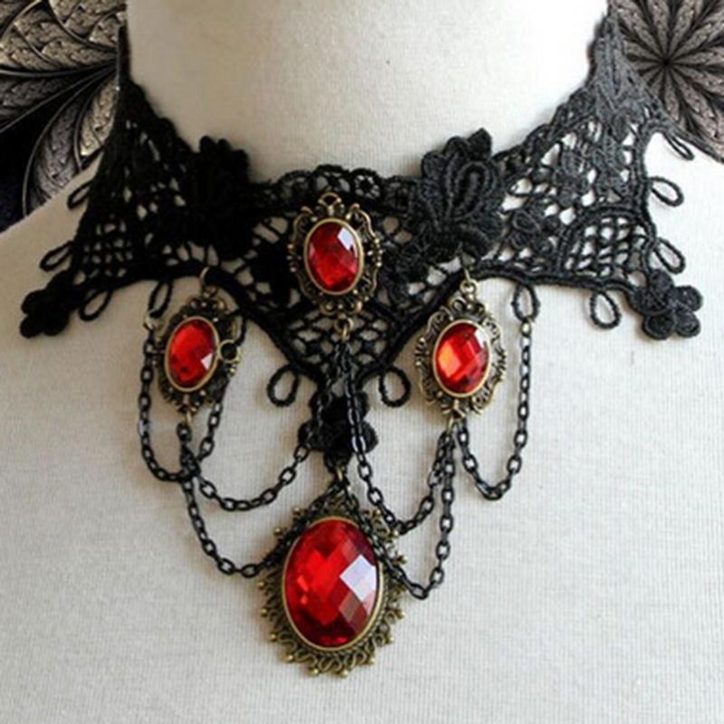 Red Rhinestone Choker