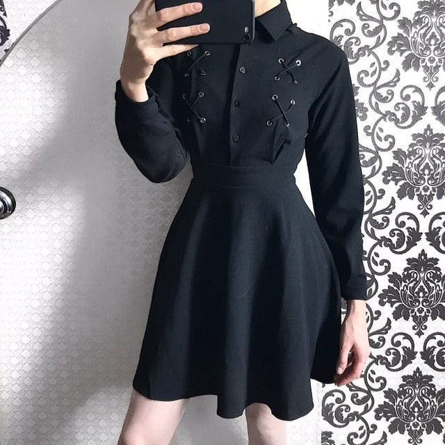 Gothic A-Line Mini Dress