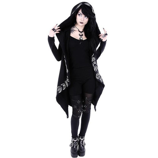 Witch Moon Long Sleeve Loose Hoodie