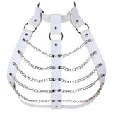 Pu Leather Harness Belt O-Ring Metal Chain Adjust