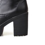 Square Chunky Block High Heels Riding Boots