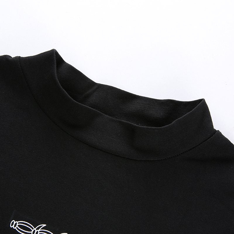 Gothic Long Sleeve Crop Top