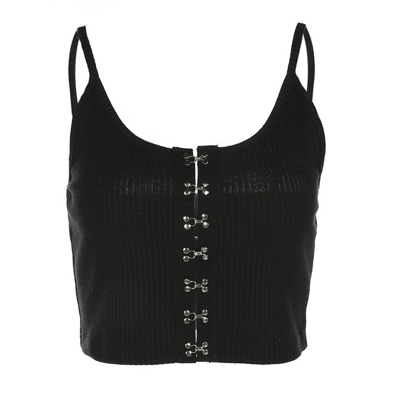 Gothic Black Sexy Camis Tops