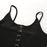 Gothic Black Sexy Camis Tops