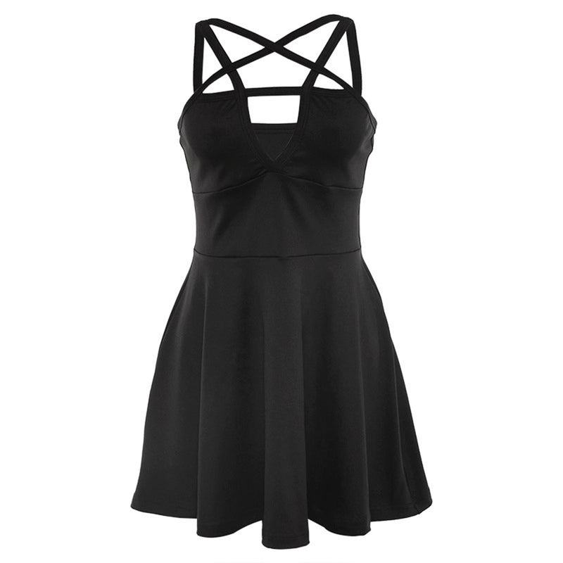 Gothic Black Strap Dresses