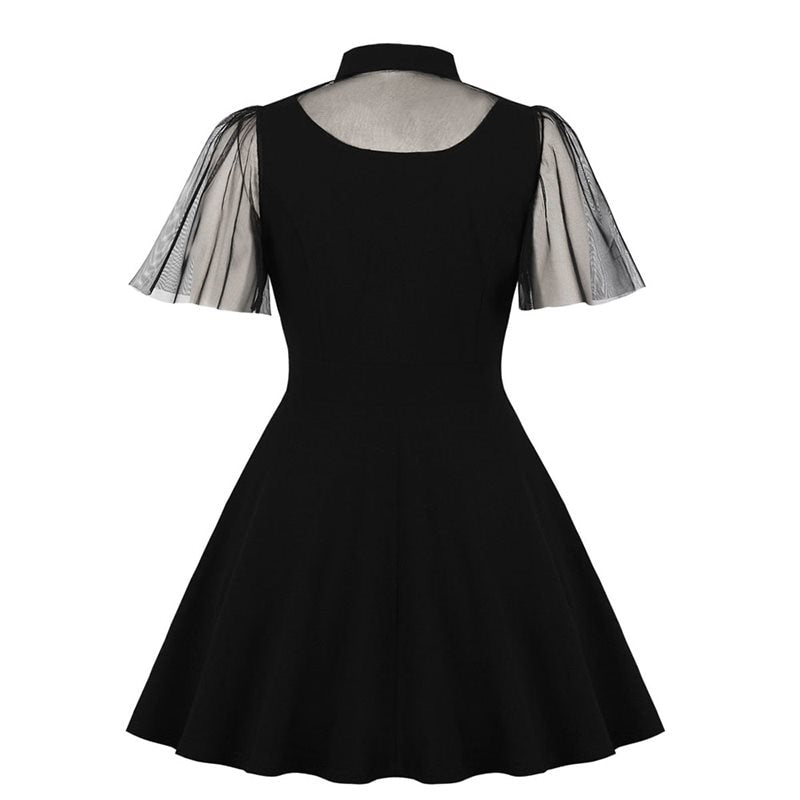Gothic Vintage Mesh Sleeve Dress
