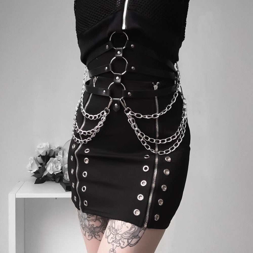 Vitorian Gothic Leather Garter Belts