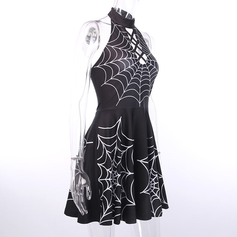 Spider Web Print Dress