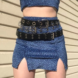 Punk Streetwear Double Holes Adjustable Belts