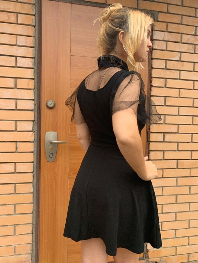 Gothic Vintage Mesh Sleeve Dress