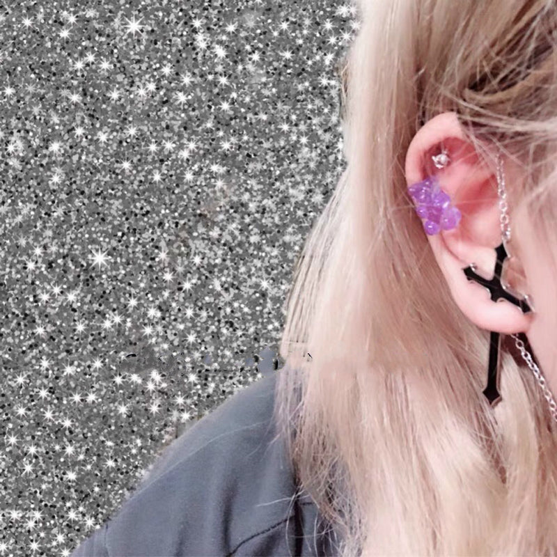 Gothic Black Crossing Stud Earring